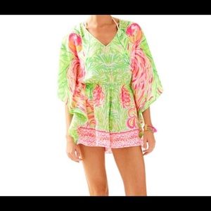Lilly Pulitzer Flamingo Tiki Pink Romper/Jumpsuit